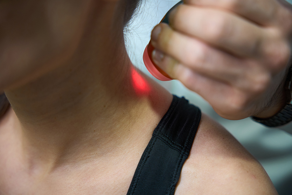 Laser therapy closeup on neck
